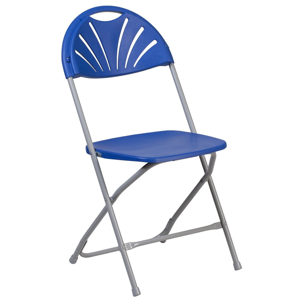 Flash Furniture Set of 2 Blue Hercules Series Metal Folding Chair with Double Support Braces, 35&#x201D;